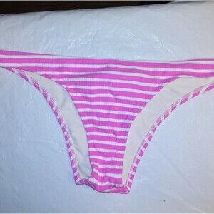 Aerie Medium Pink Striped Ribbed Bikini